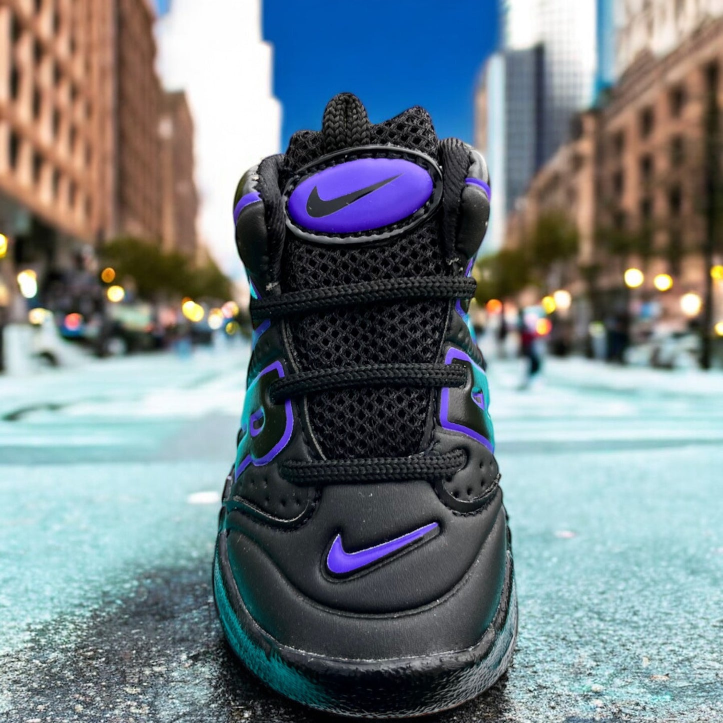 Nike Uptempo Black Purple Baby