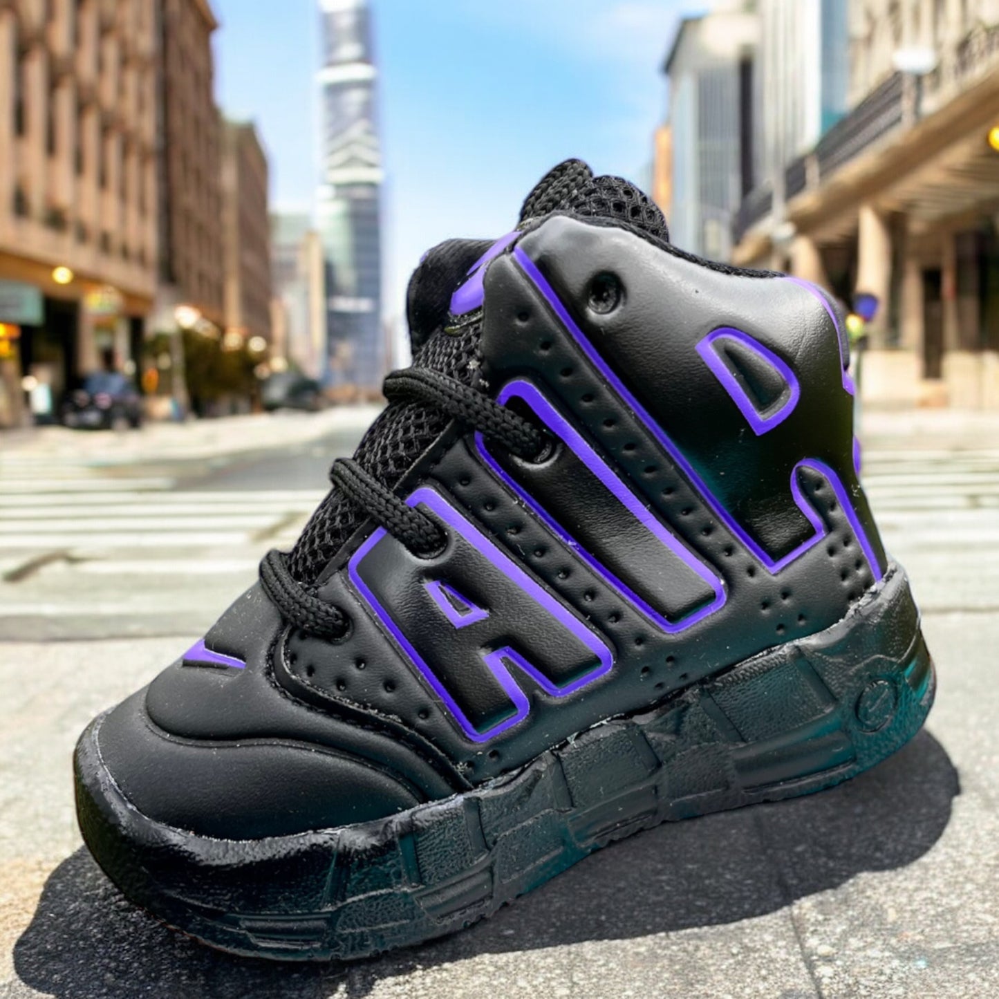 Nike Uptempo Black Purple Baby