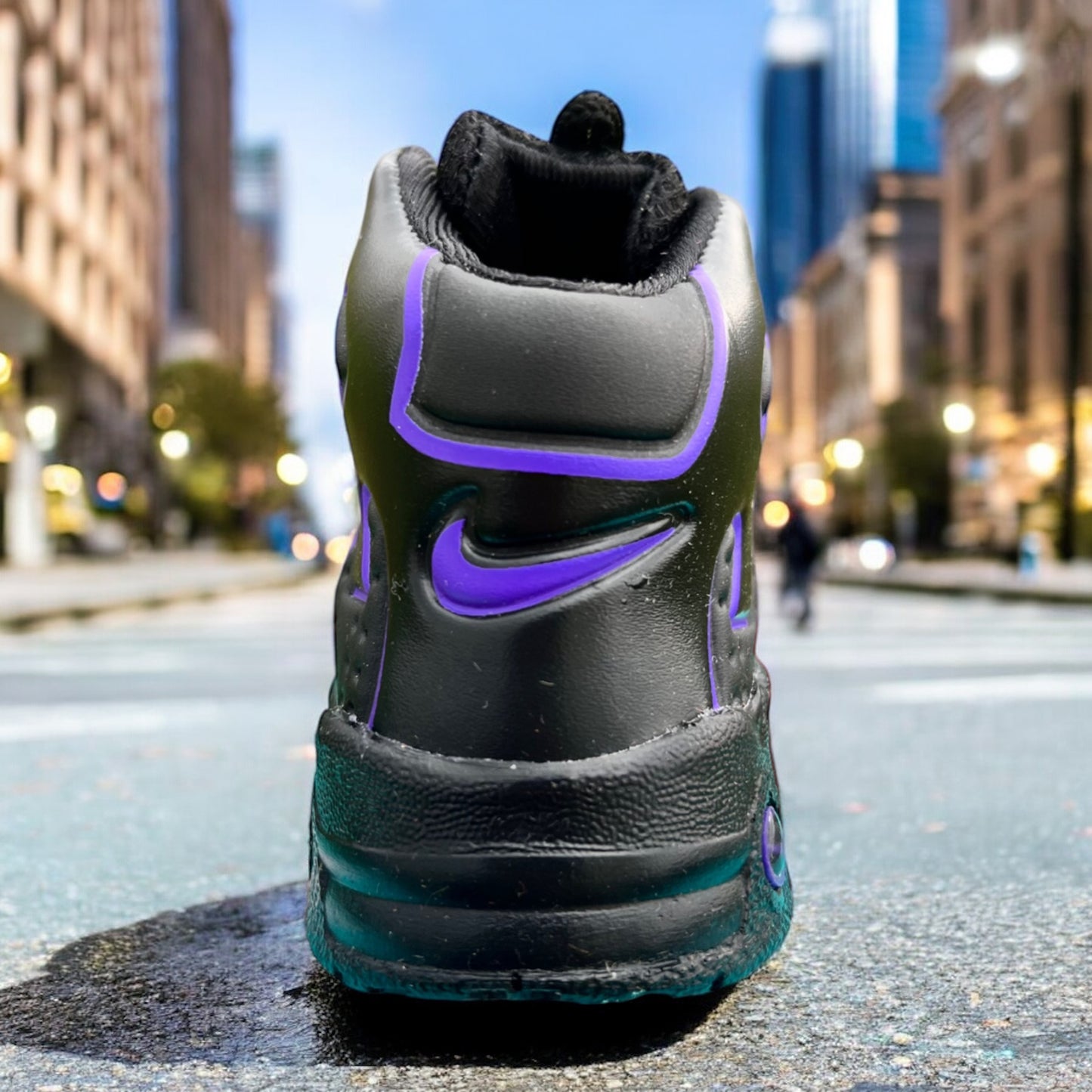 Nike Uptempo Black Purple Baby