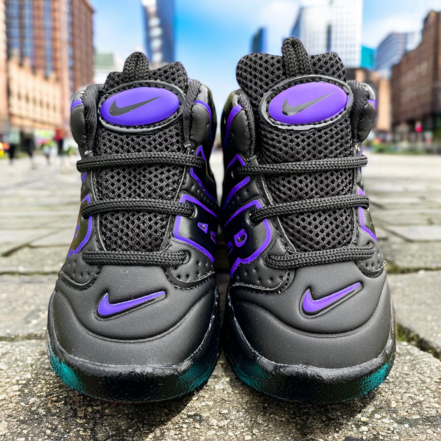 Nike Uptempo Black Purple Baby