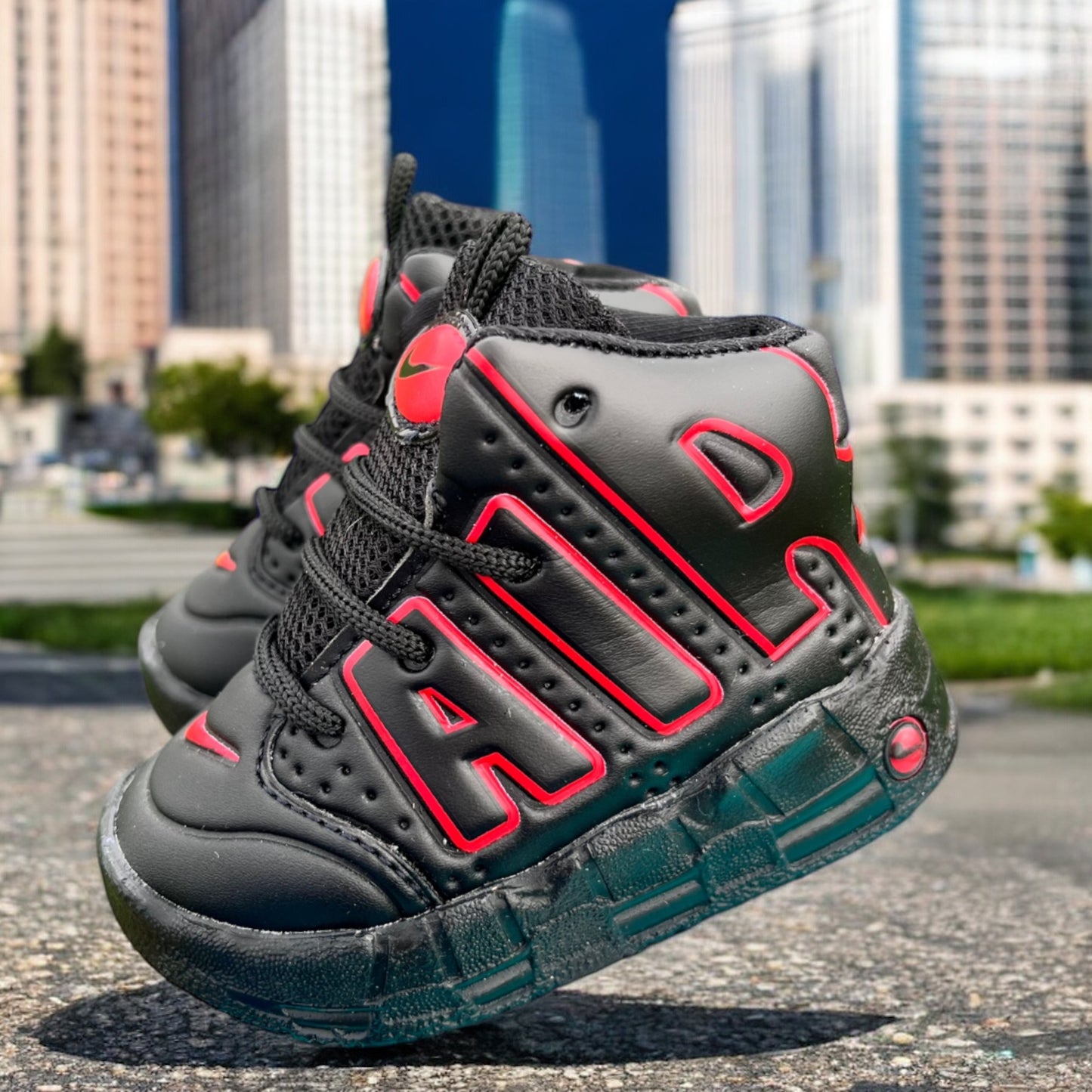 Nike Uptempo Black Red Baby