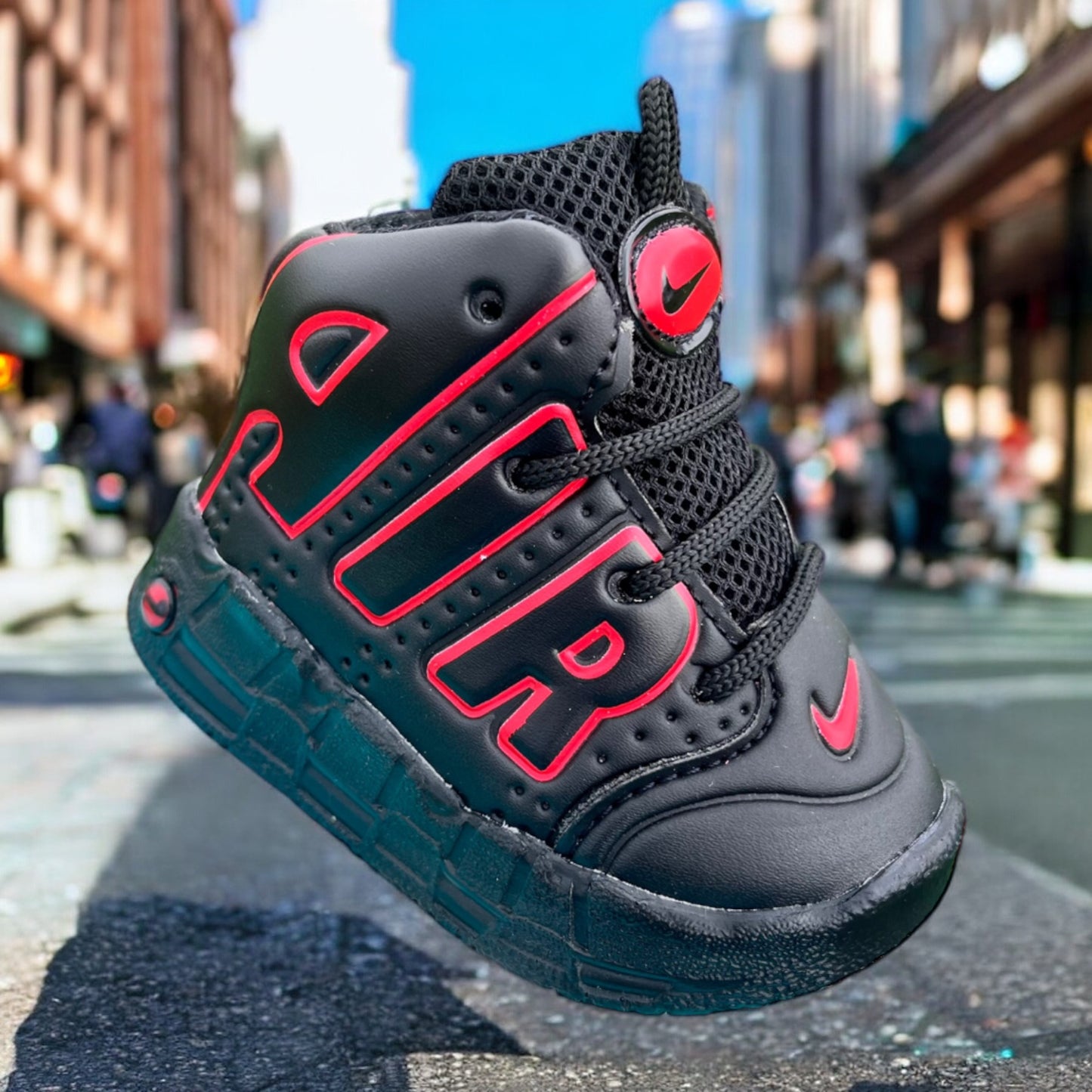 Nike Uptempo Black Red Baby