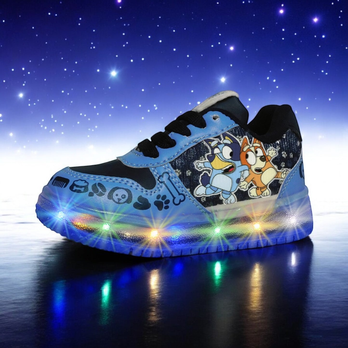 Chaussures de tennis à LED lumineuses Bluey