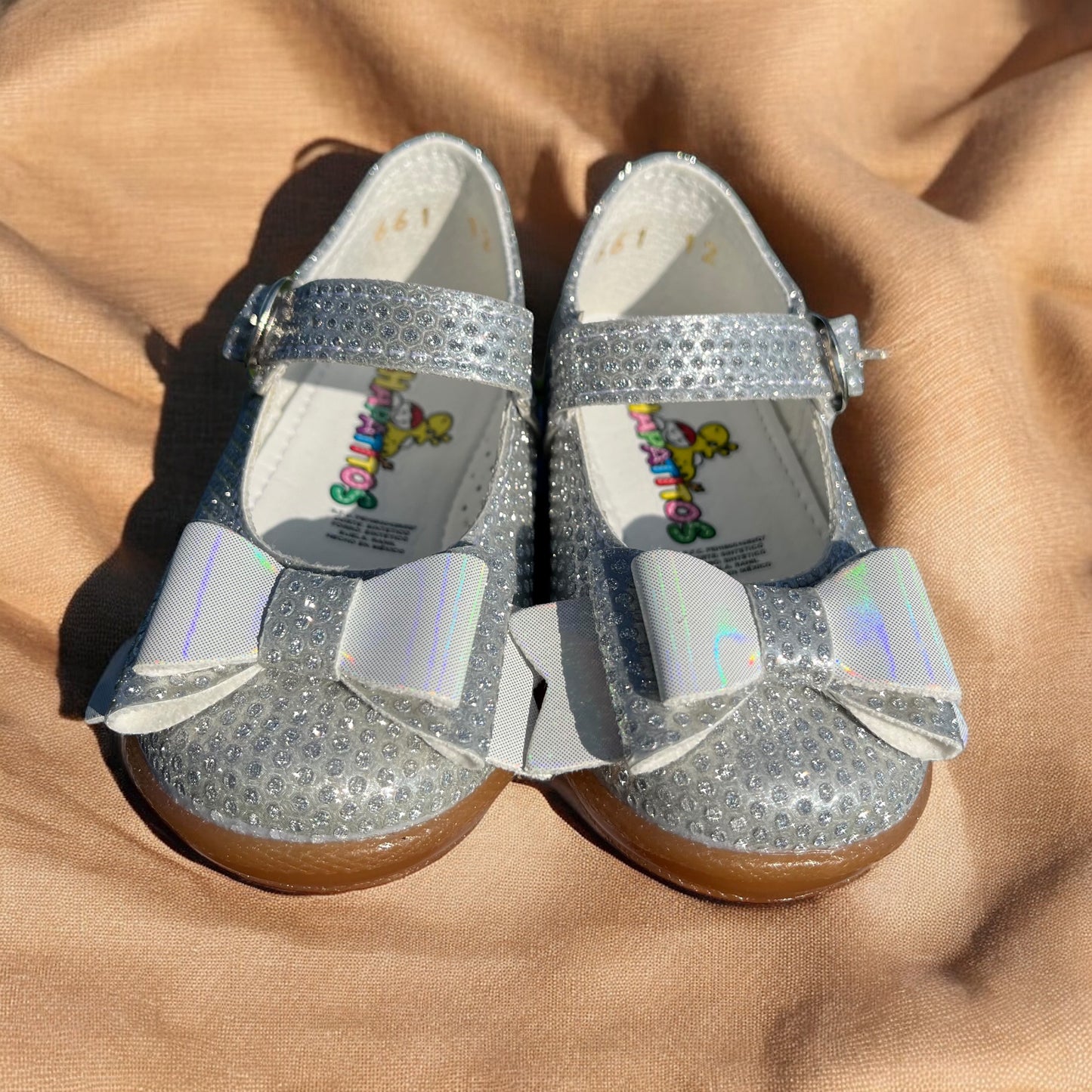 Baby Shoes Silver Bow