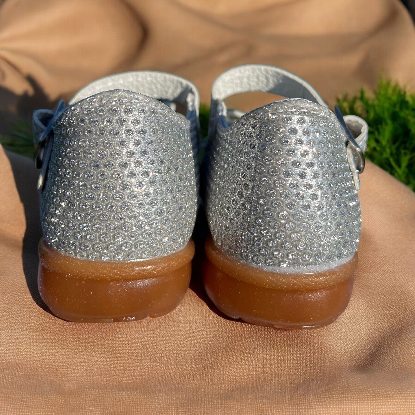 Baby Shoes Silver Bow